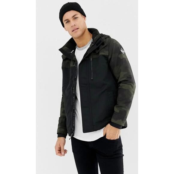 Hollister California Mens Size M All Weather Camo Black Jacket - Picture 4 of 16